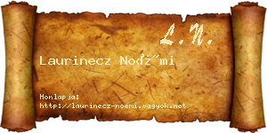 Laurinecz Noémi névjegykártya
